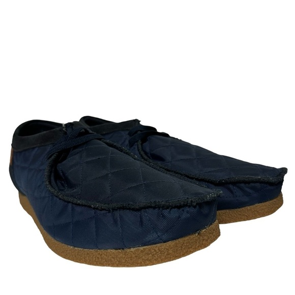 NIB Clarks Shacre II Step Moc Slip-On Suede Textile Loafers Blue Size 12 Wide - Picture 6 of 15